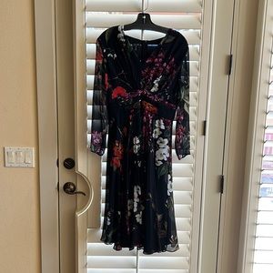 Beautiful Escada black floral dress. Size 38.